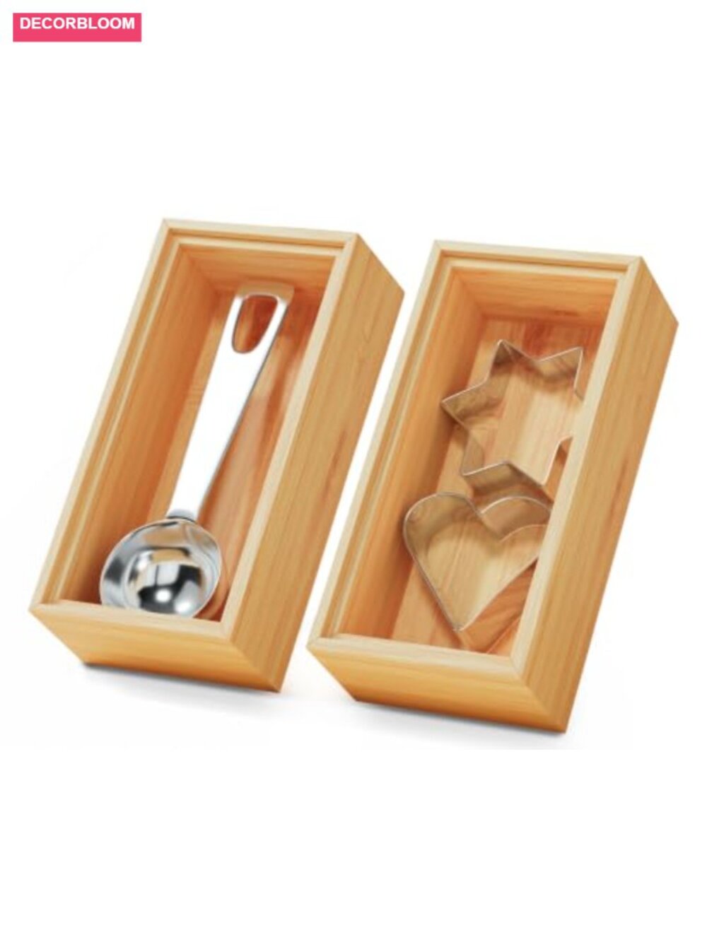 Small Bamboo Drawer Organizer Stackable Wood Tray